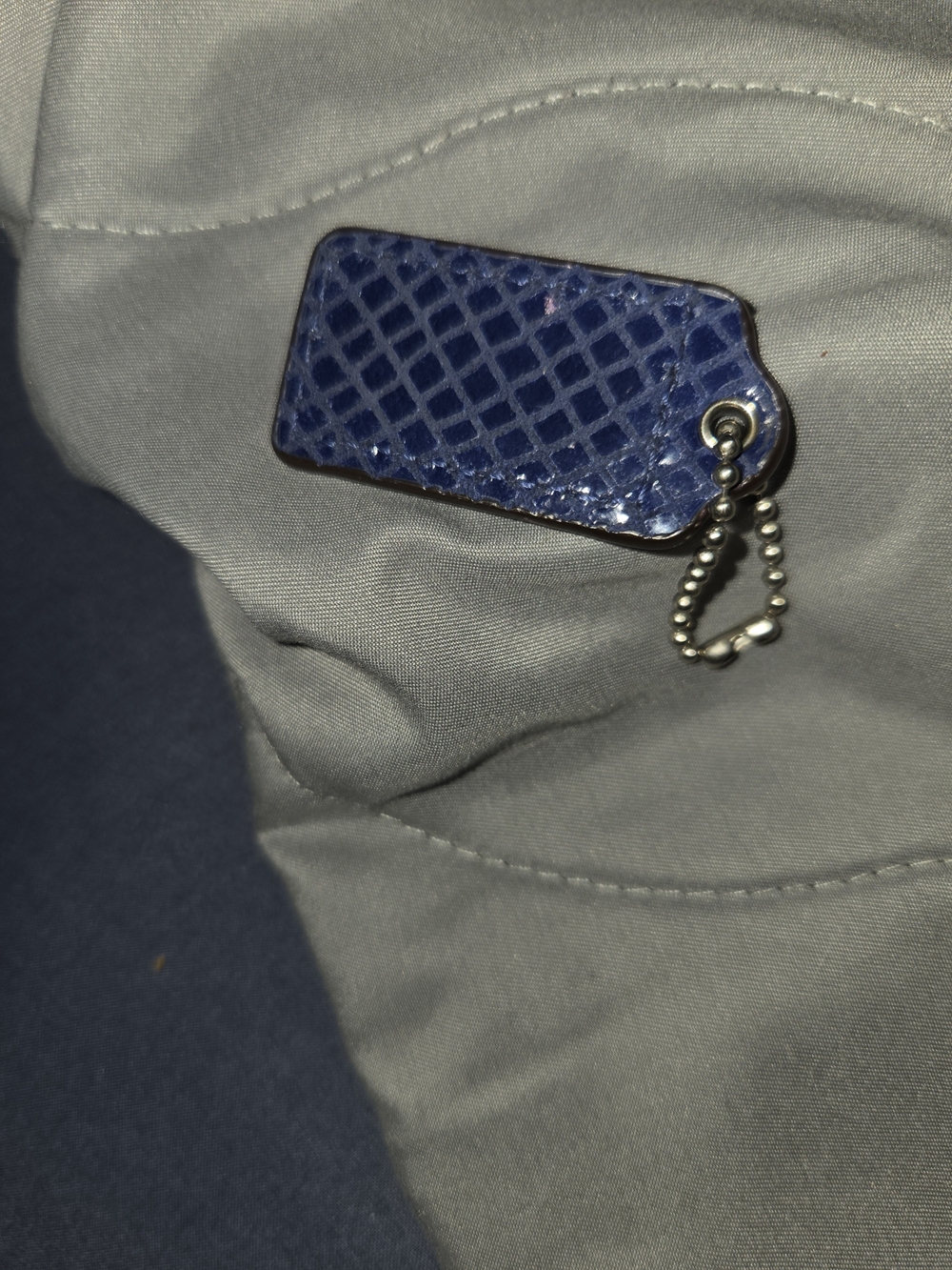 Coach Blue Leather Charm Key Chain - Picture 4 of 4